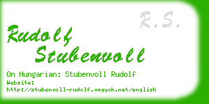 rudolf stubenvoll business card